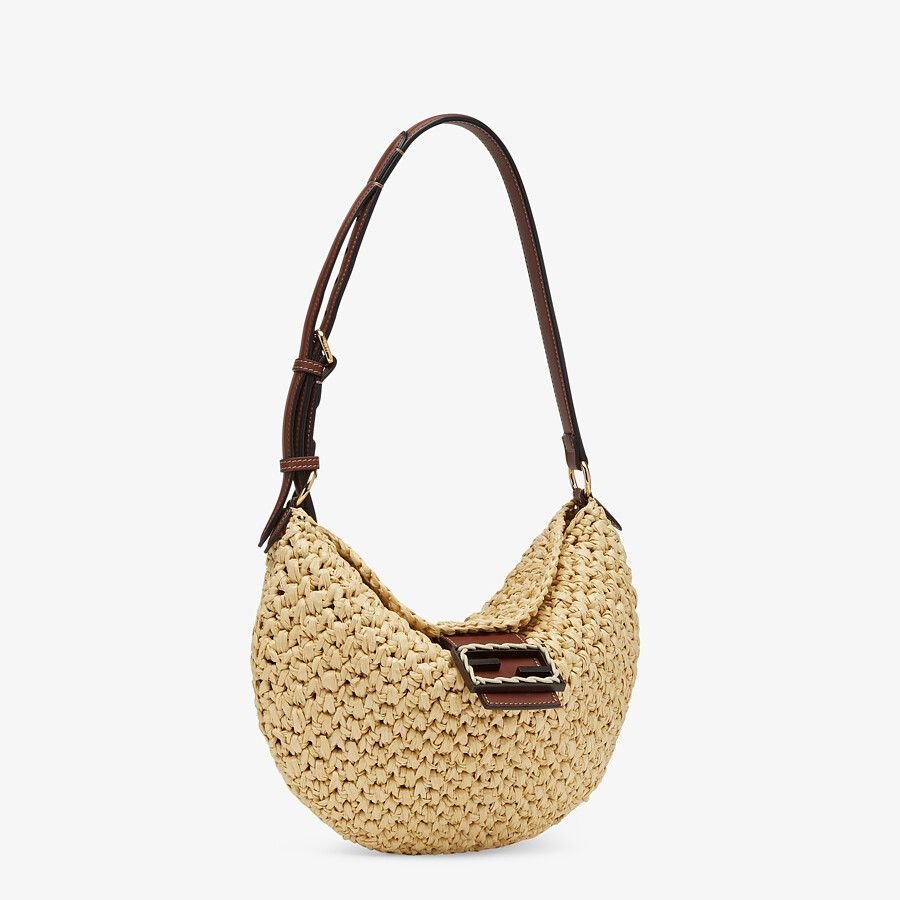 Fendi Small Croissant Woven Straw Bag - Image 2