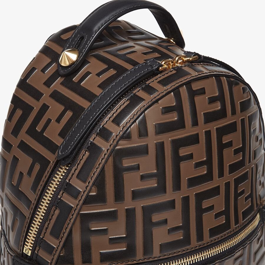 Fendi Brown Leather Ff Backpack - Image 4